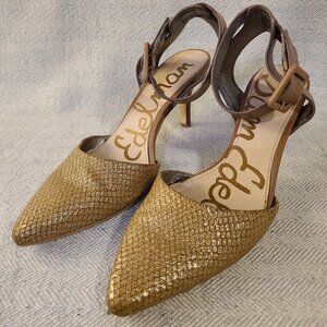 Sam Edelman tan/gold heels size 7.5